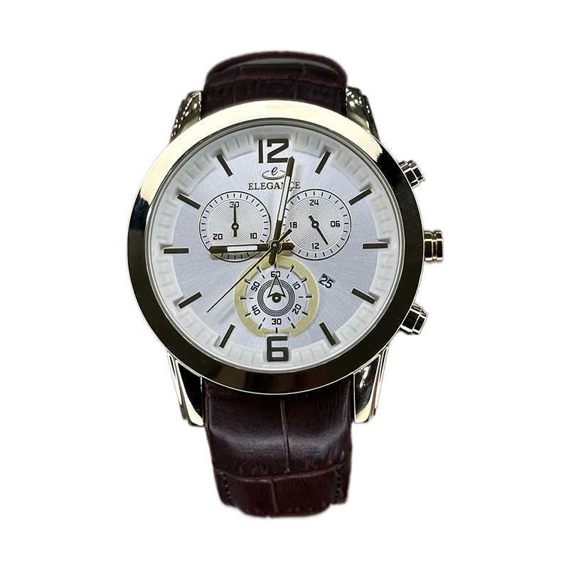 خرید قسطی | ساعت مچی مردانه الگانس طرح سه موتوره بند چرم G2911/30