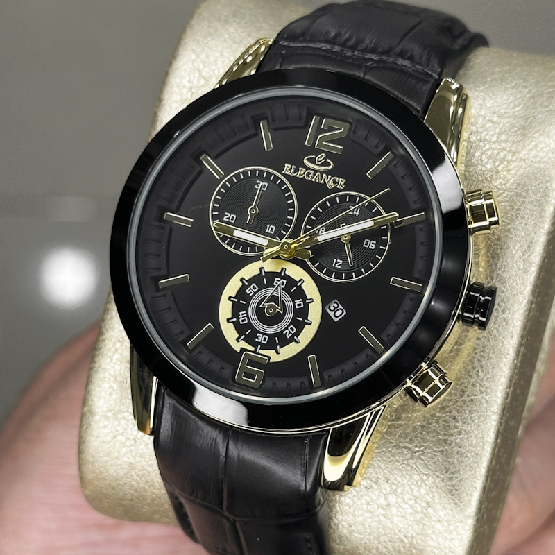 خرید قسطی | ساعت مچی مردانه الگانس طرح سه موتوره بند چرم G2911/29