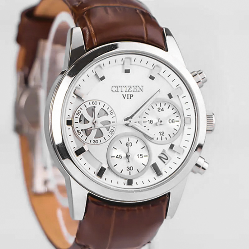 خرید قسطی | ساعت مچی زنانه سیتیزن چرم سه موتور فعال (کرنوگراف) L 9235/7