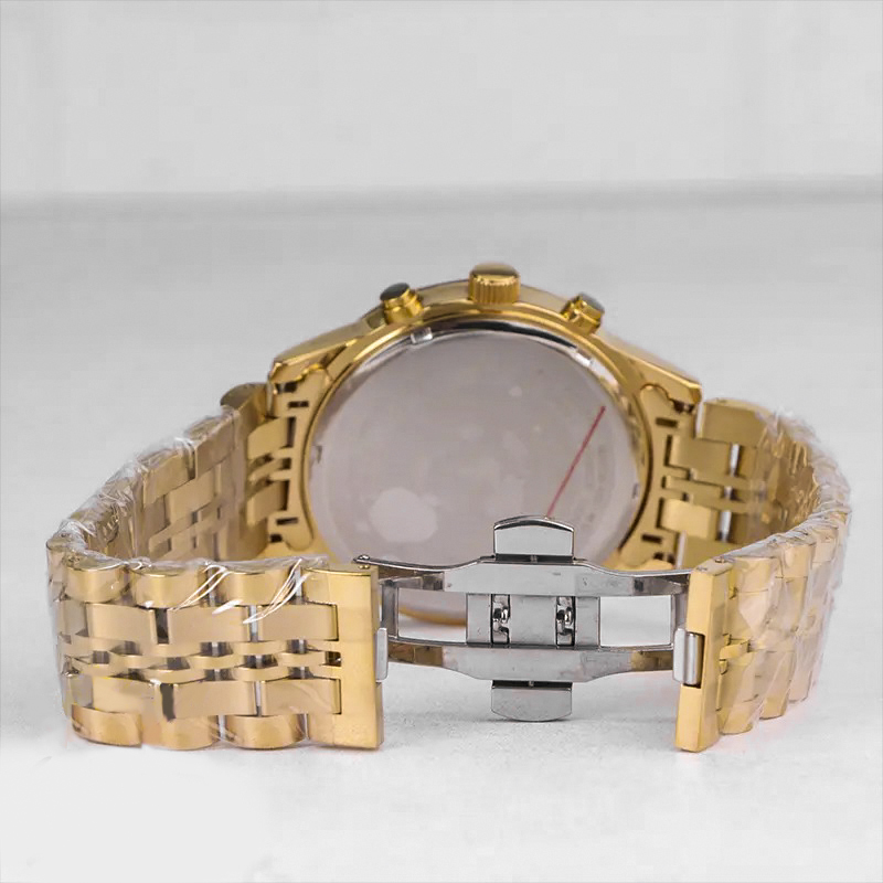 خرید قسطی | ساعت مچی مردانه سیتیزن طرح سه موتوره طلایی صفحه مشکی G 2360/8