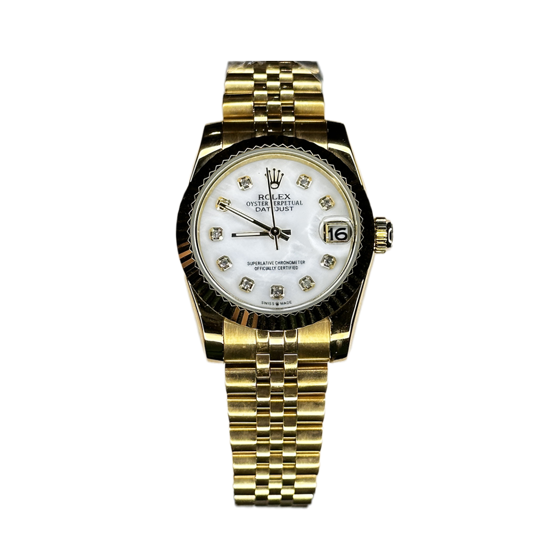خرید قسطی | ساعت رولکس زنانه طلایی دیت جاست سایز 2 DatejustGS4423