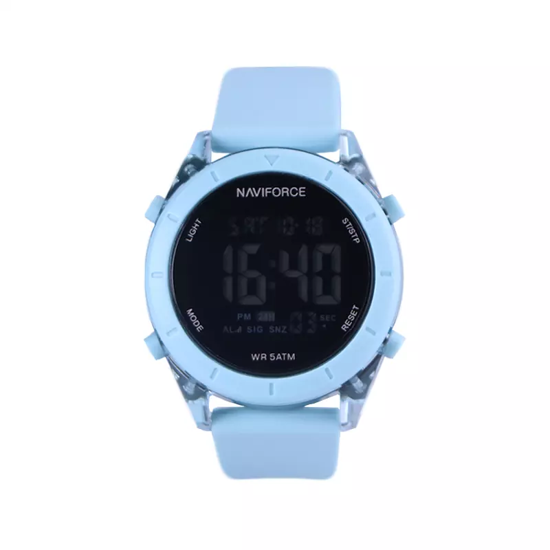 خرید قسطی|ساعت مچی دخترانه نیوی فورس بند رابر آبی دیجیتالی 7108/7