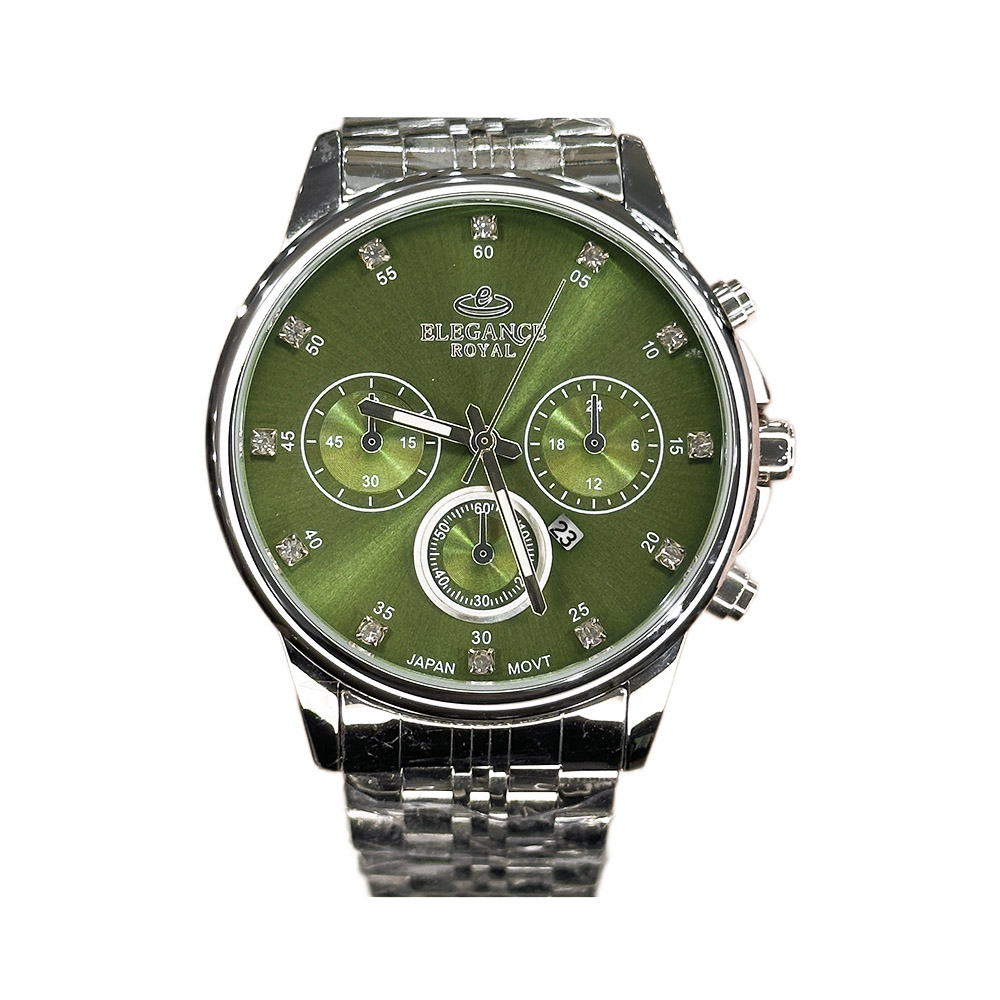 خرید قسطی | ساعت مچی مردانه الگانس طرح سه موتوره صفحه سبز G 1319/16