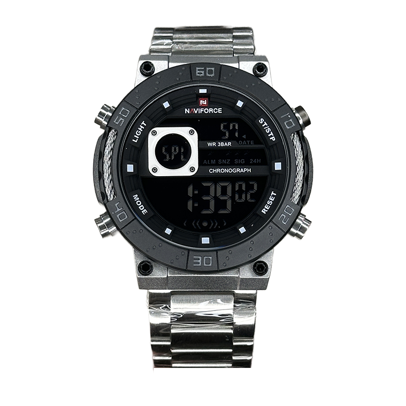 خرید قسطی| ساعت مردانه نیوی فورس نقره ای دیجیتال NF 9241/5