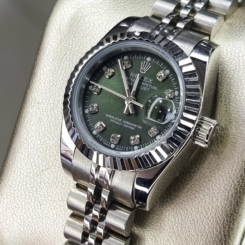خرید قسطی | ساعت رولکس زنانه  صفحه سبز سایز کوچک  DatejustGS4412-3