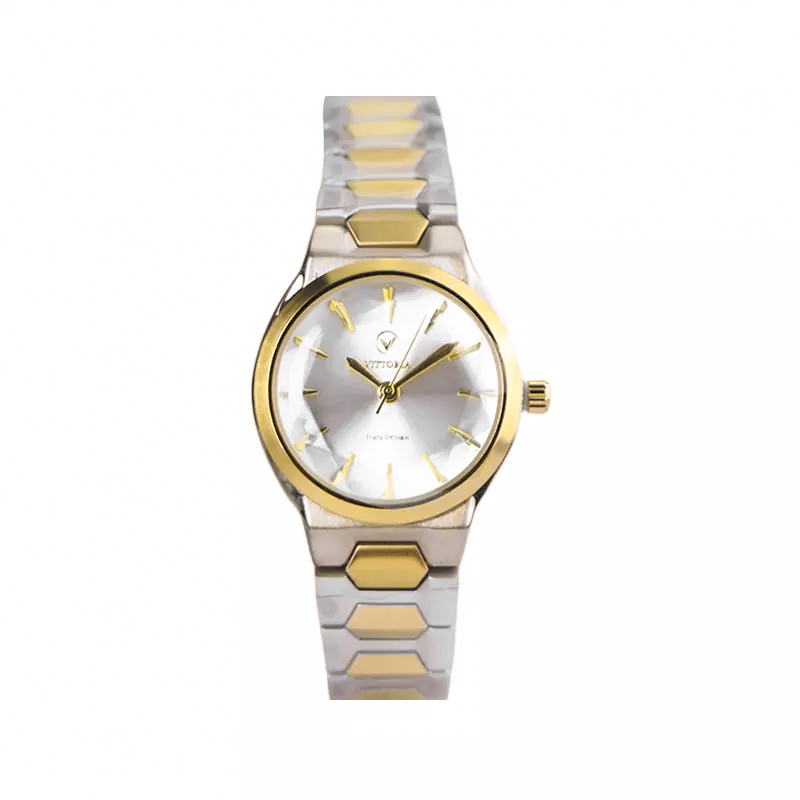 خرید قسطی | ساعت زنانه ویتوریا اورجینال  نقره ای طلایی 3393/4