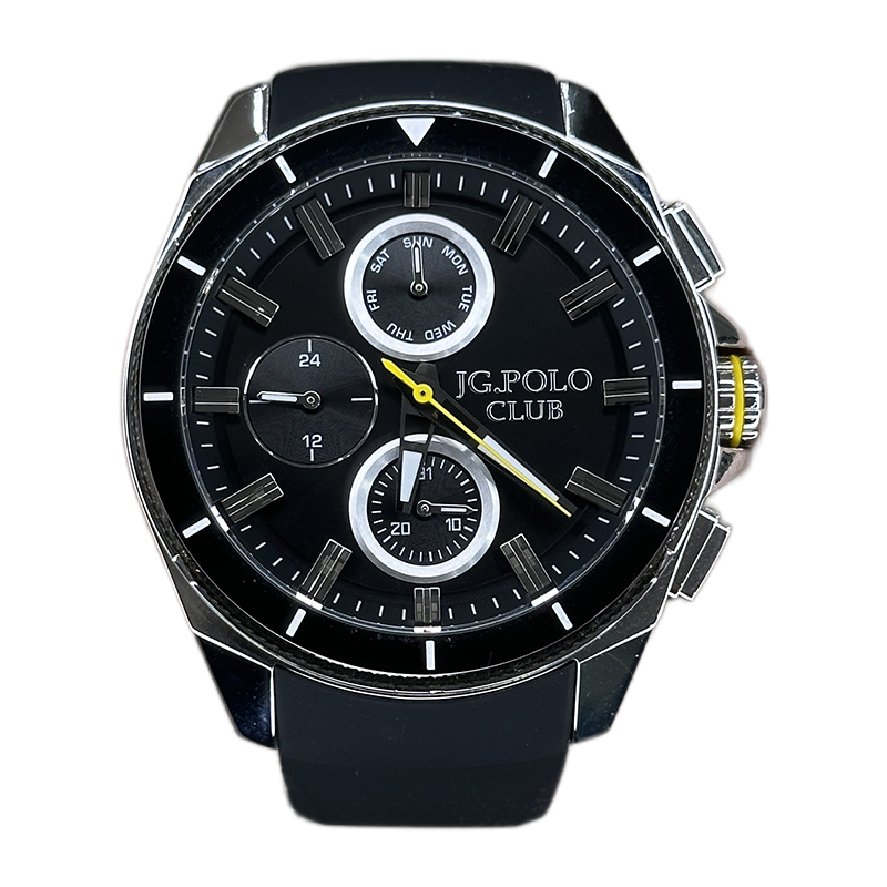 ساعت مچی مردانه بند رابر جی جی پولو کلاب فول تایم بند رابر مشکی JPC.S04238R1