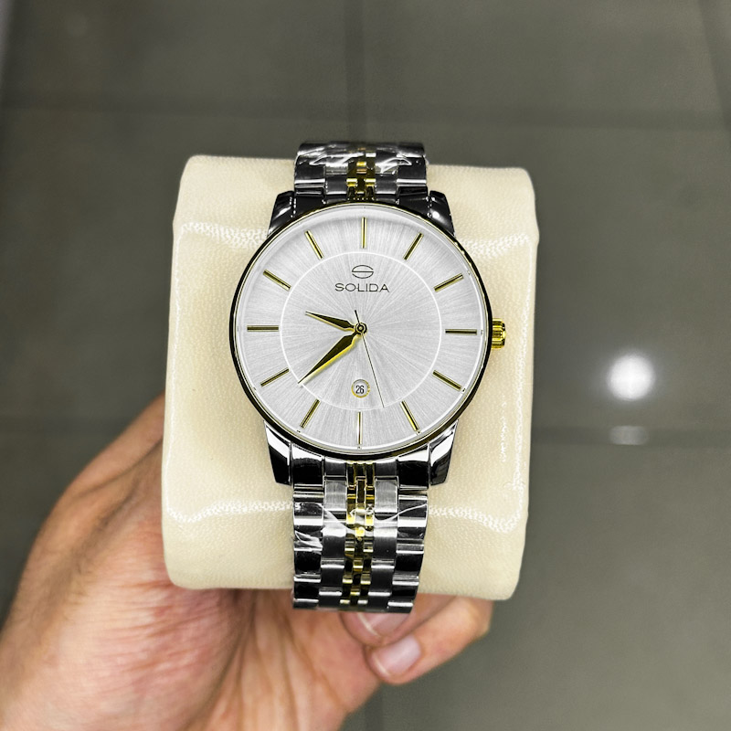 خرید قسطی | ساعت مچی  مردانه نقره ای طلایی G2135/7