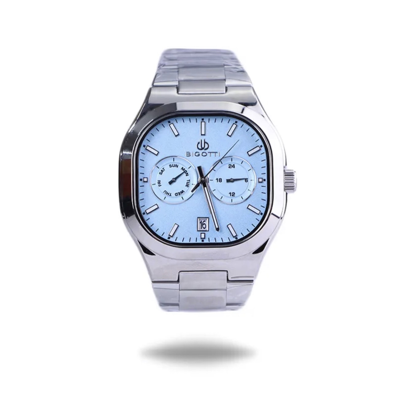 خرید قسطی| ساعت مچی مردانه بیگوتی صفحه مربع آبی مدل bg.1.10555/6