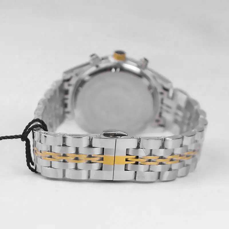 خرید قسطی | ساعت مچی زنانه سیتیزن طرح سه موتوره  نقره ای طلایی صفحه مشکی L 2363/26