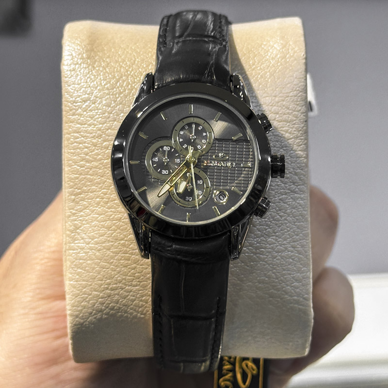 خرید قسطی | ساعت مچی زنانه الگانس طرح سه موتوره بند چرم L2911/35