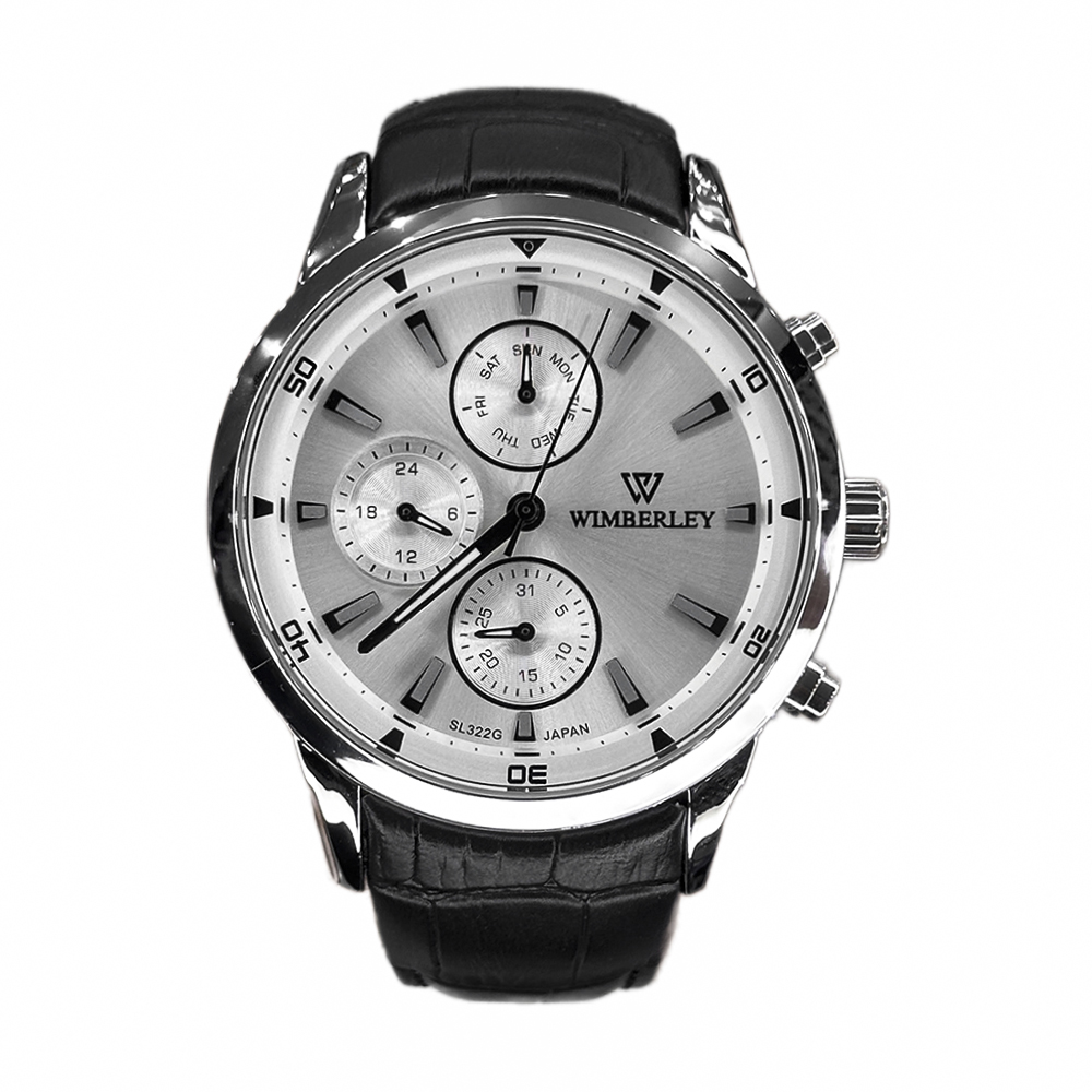 خرید قسطی|ساعت مچی مردانه ویمبرلی اورجینال بند چرم فول تایم WB-SL-322G-A
